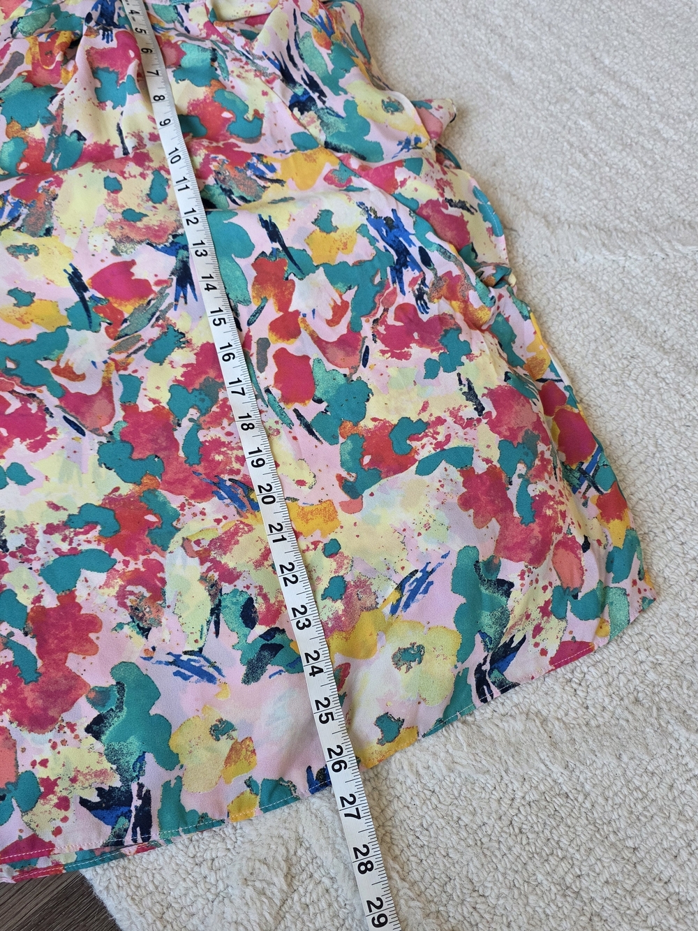 Colorful Abstract Ruffle Sleeve Blouse - Multicolor - Picture 5 of 11